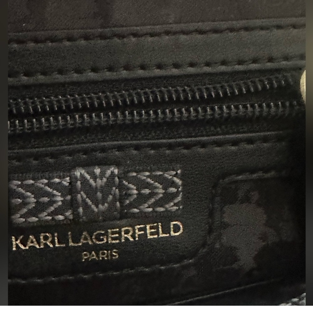 Karl Lagerfeld Black Quilted Chain Shoulder Bag - Picture 6 of 10